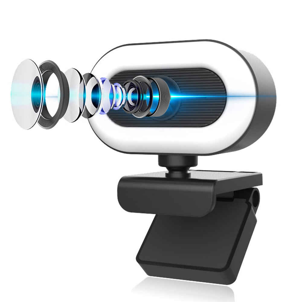 Webcam 2K Video Mini Web Camera Autofocus With Light